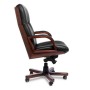 Cannes A (Черная кожа/темный орех) Кресло руководителя
