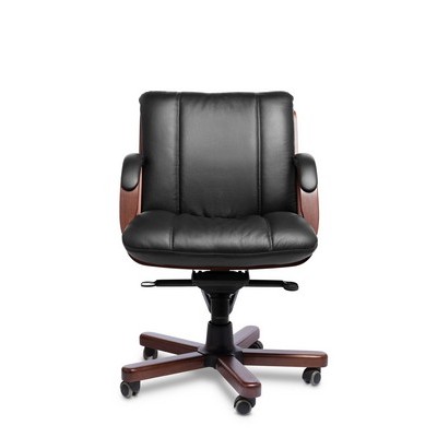 Cannes B (Черная кожа/темный орех) Кресло руководителя
