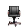 Cannes B (Черная кожа/темный орех) Кресло руководителя