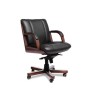 Cannes B (Черная кожа/темный орех) Кресло руководителя