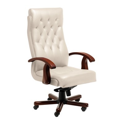 Darwin A (Бежевая кожа/темный орех) Кресло руководителя