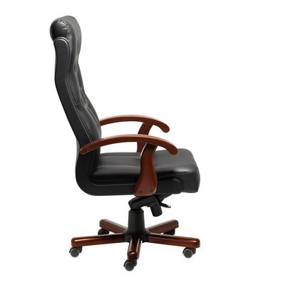 Darwin A (Черная кожа/темный орех) Кресло руководителя
