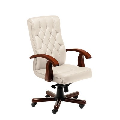 Darwin B (Бежевая кожа/темный орех) Кресло руководителя