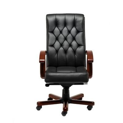 Darwin B (Черная кожа/темный орех) Кресло руководителя