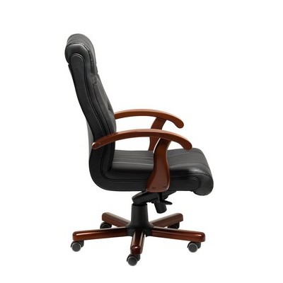 Darwin B (Черная кожа/темный орех) Кресло руководителя