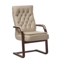 Darwin C (Бежевая кожа/темный орех) Конференц-кресло