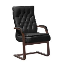 Darwin C (Черная кожа/темный орех) Конференц-кресло