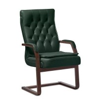 Darwin C (Зеленая кожа/темный орех) Конференц-кресло