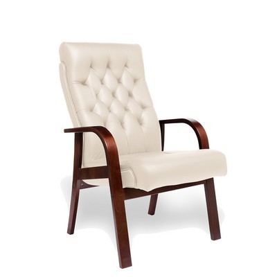 Darwin D (Бежевая кожа/темный орех) Конференц-кресло