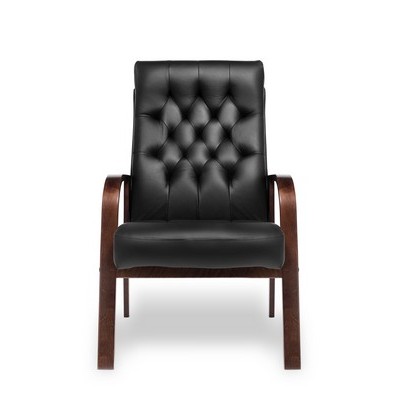 Darwin D (Черная кожа/темный орех) Конференц-кресло