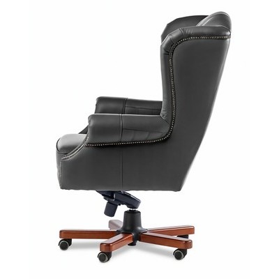 Gent A (Черная кожа/темный орех) Кресло руководителя