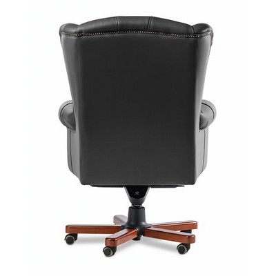 Gent A (Черная кожа/темный орех) Кресло руководителя