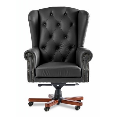 Gent A (Черная кожа/темный орех) Кресло руководителя