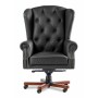 Gent A (Черная кожа/темный орех) Кресло руководителя
