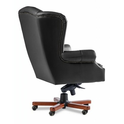 Gent A (Черная кожа/темный орех) Кресло руководителя
