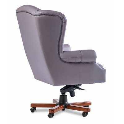 Gent A (Серая кожа/темный орех) Кресло руководителя