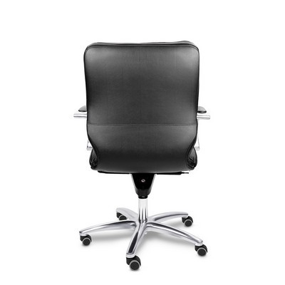 Leeds Chrome B (Черная кожа) Кресло руководителя