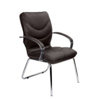 Leeds Chrome D (Коричневая кожа) Конференц-кресло