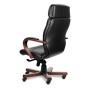 Leeds Wood A (Черная кожа/темный орех) Кресло руководителя
