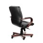Leeds Wood B (Черная кожа/темный орех) Кресло руководителя