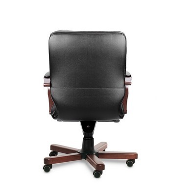 Leeds Wood B (Черная кожа/темный орех) Кресло руководителя