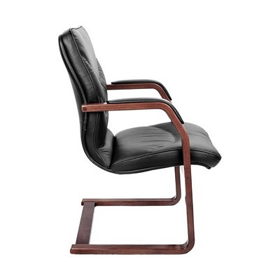Leeds Wood C (Черная кожа/темный орех) Конференц-кресло