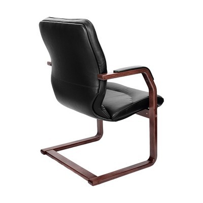 Leeds Wood C (Черная кожа/темный орех) Конференц-кресло
