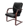 Leeds Wood C (Черная кожа/темный орех) Конференц-кресло