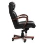 Master A (Черная кожа/темный орех) Кресло руководителя