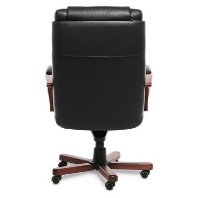 Master A (Черная кожа/темный орех) Кресло руководителя