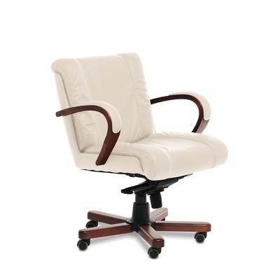 Master B (Бежевая кожа/темный орех) Кресло руководителя