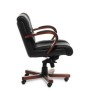 Master B (Черная кожа/темный орех) Кресло руководителя