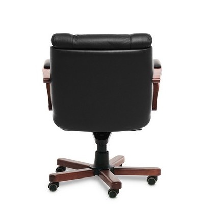 Master B (Черная кожа/темный орех) Кресло руководителя