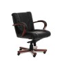 Master B (Черная кожа/темный орех) Кресло руководителя