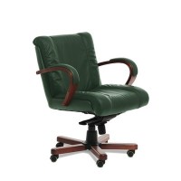 Master B (Зеленая кожа/темный орех) Кресло руководителя