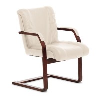 Master C (Бежевая кожа/темный орех) Конференц-кресло