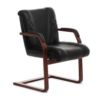 Master C (Черная кожа/темный орех) Конференц-кресло