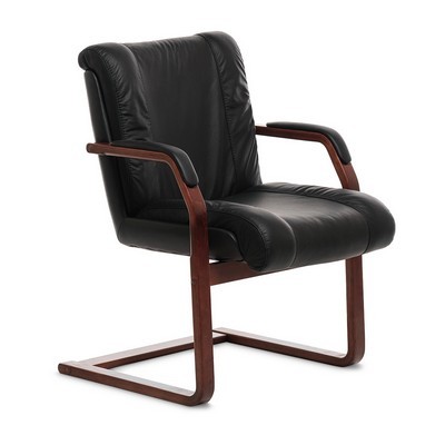 Master C (Черная кожа/темный орех) Конференц-кресло