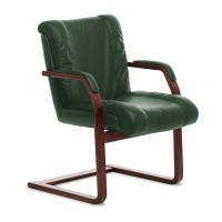 Master C (Зеленая кожа/темный орех) Конференц-кресло