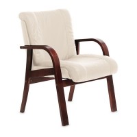 Master D (Бежевая кожа/темный орех) Конференц-кресло