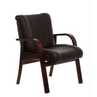 Master D (Коричневая кожа/темный орех) Конференц-кресло