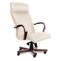 Mercury A (Бежевая кожа/темный орех) Кресло руководителя