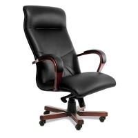 Mercury A (Черная кожа/темный орех) Кресло руководителя