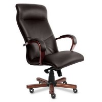 Mercury A (Коричневая кожа/темный орех) Кресло руководителя