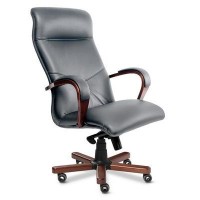 Mercury A (Серая кожа/темный орех) Кресло руководителя