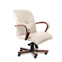 Mercury B (Бежевая кожа/темный орех) Кресло руководителя
