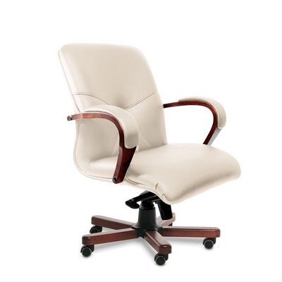 Mercury B (Бежевая кожа/темный орех) Кресло руководителя