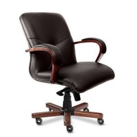 Mercury B (Коричневая кожа/темный орех) Кресло руководителя