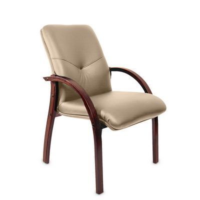 Mercury D (Бежевая кожа/темный орех) Конференц-кресло