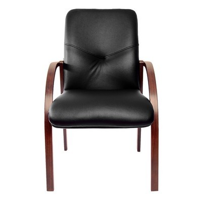 Mercury D (Черная экокожа/темный орех) Конференц-кресло